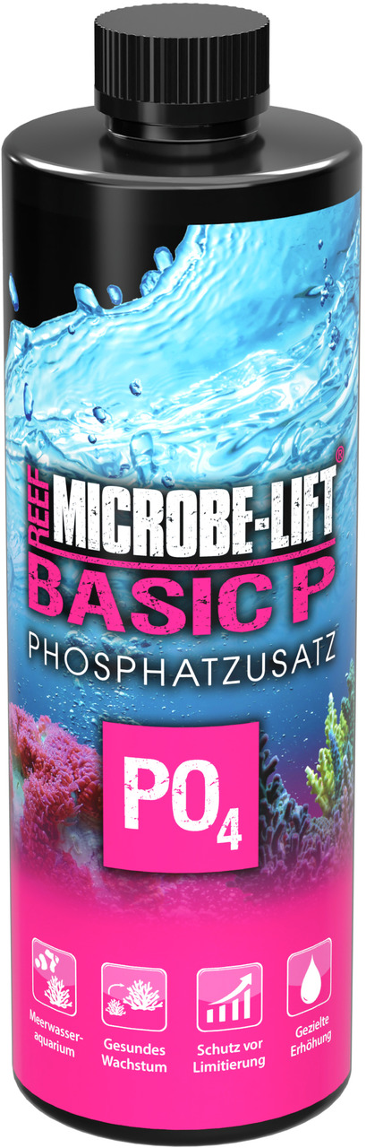 MICROBE-LIFT Basic P Phosphatzusatz, Meerwasseraquarien, fördert Wachstum, Schutz vor Limitierung, 500 ml.