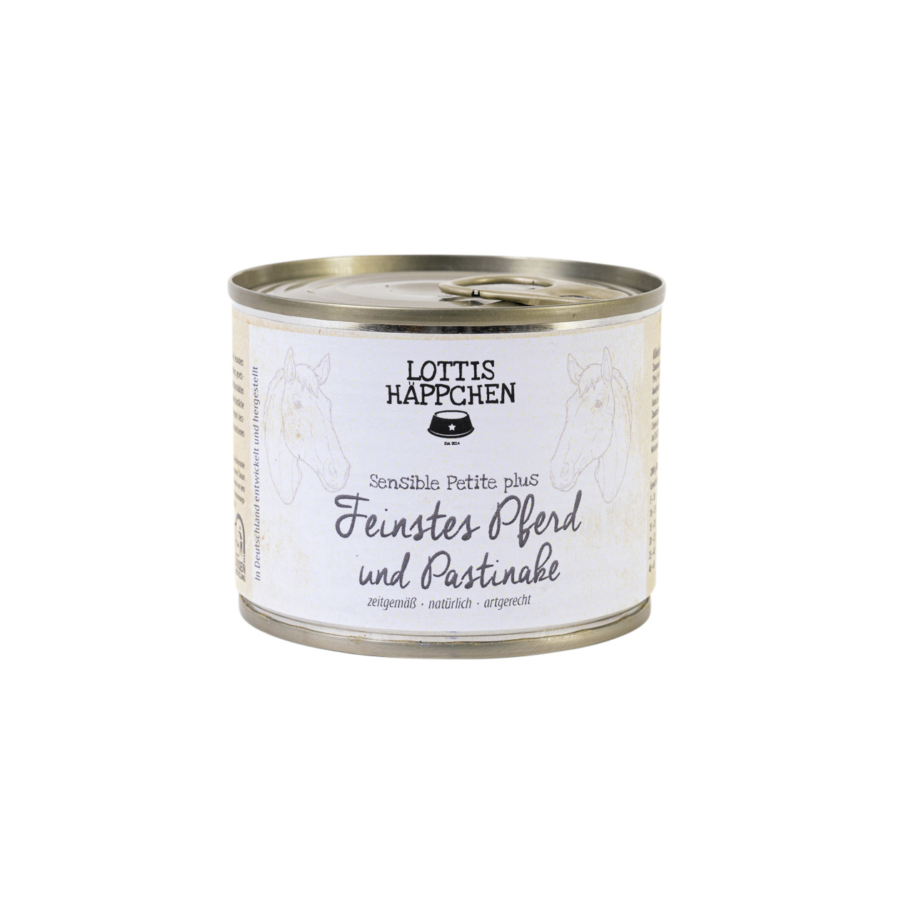 Sparpaket 24 x 200 g Lottis Häppchen Sensible Petite plus Feinstes Pferd mit Pastinake Hunde Nassfutter
