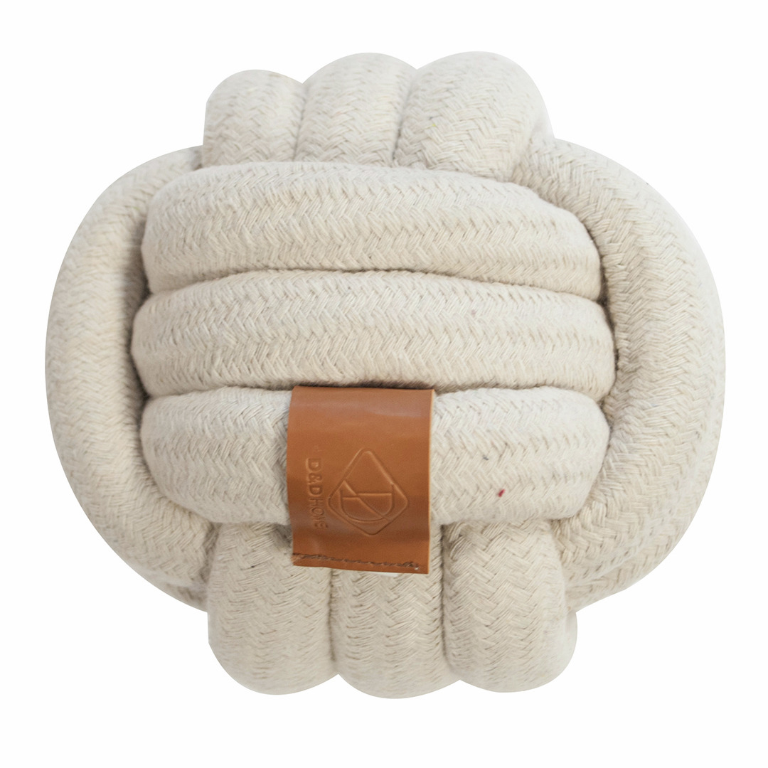 D&D Cotton Skip Ball L 15 Centimeter beige Hundespielzeug