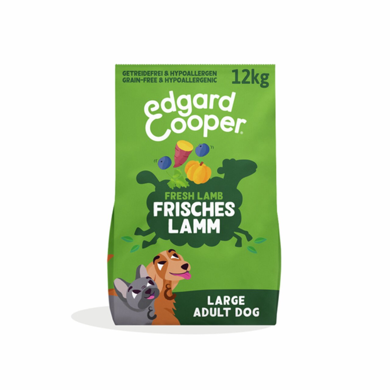 Edgard & Cooper Trockenfutter Frisches Lamm für große Hunde, getreidefrei, hypoallergen, 12 kg.