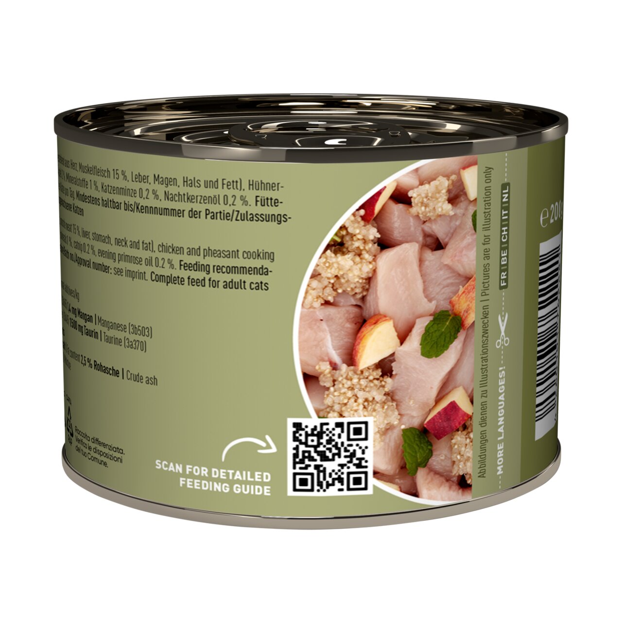 Catz finefood Geflügel und Fasan für ausgewachsene Katzen, 200 g Dose, vollwertiges Nassfutter mit hochwertigem Fleisch und Zutaten.