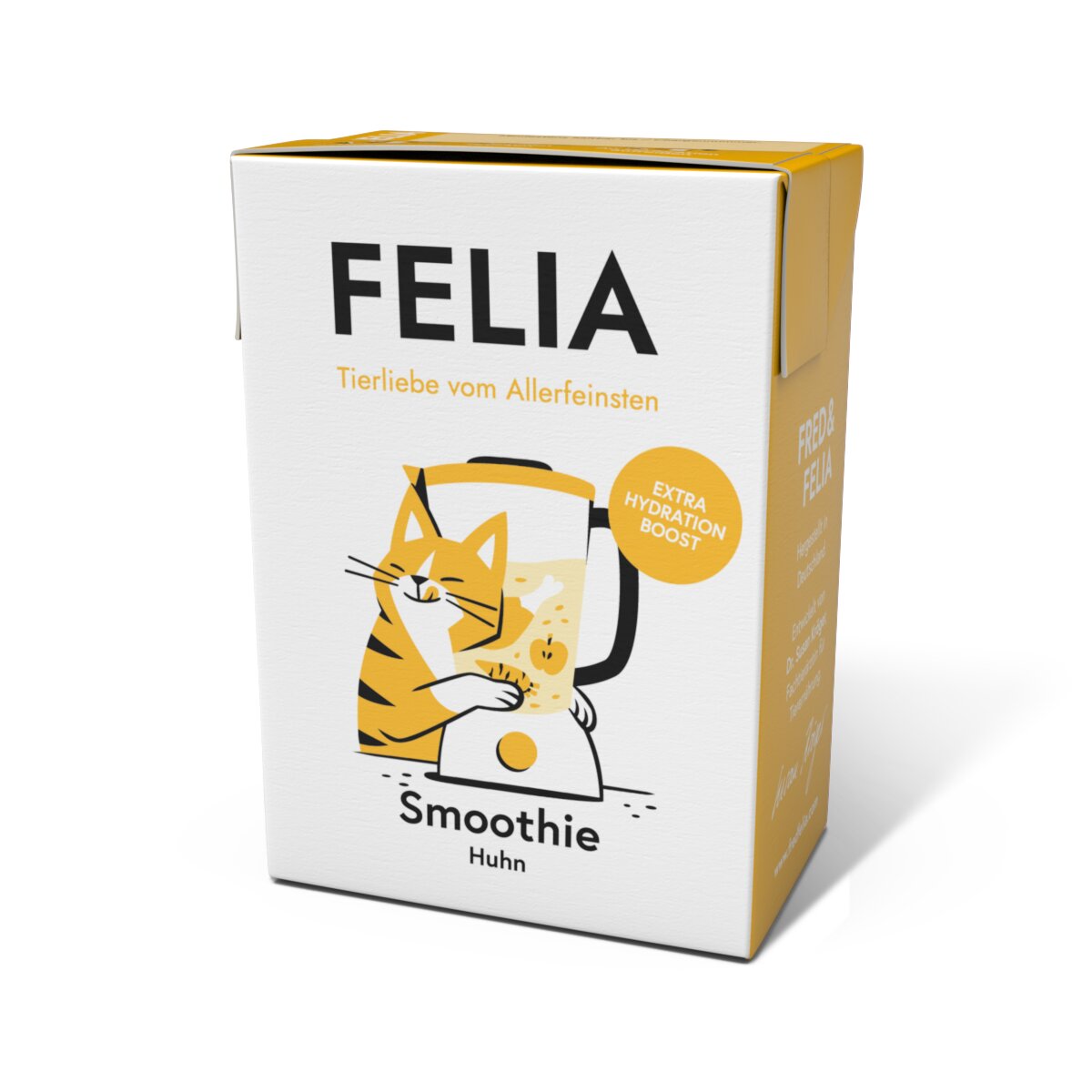 FELIA Smoothie Huhn für Katzen, Katzensnack mit Huhn, Extra Hydration Boost, Tierliebe vom Allerfeinsten, 4 x 30 g