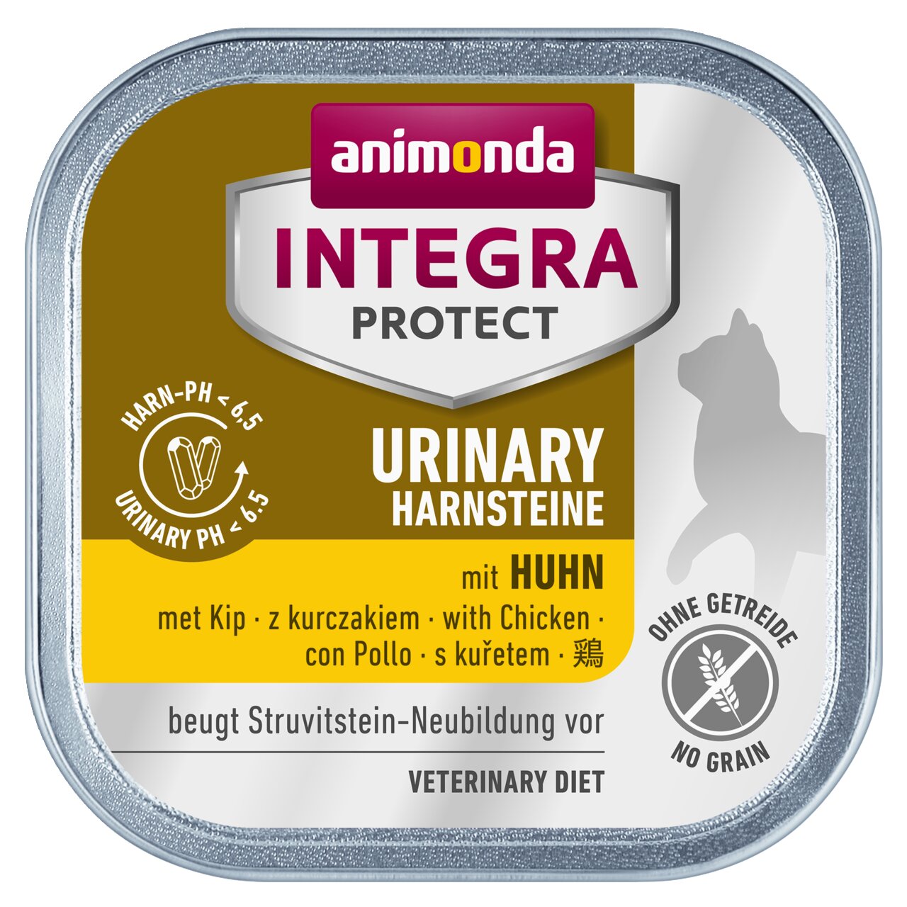 Animonda Integra Protect Urinary Harnsteine, Nassfutter f. Hunde, Huhn, getreidefrei, 100g, unterstützt Harn-pH 