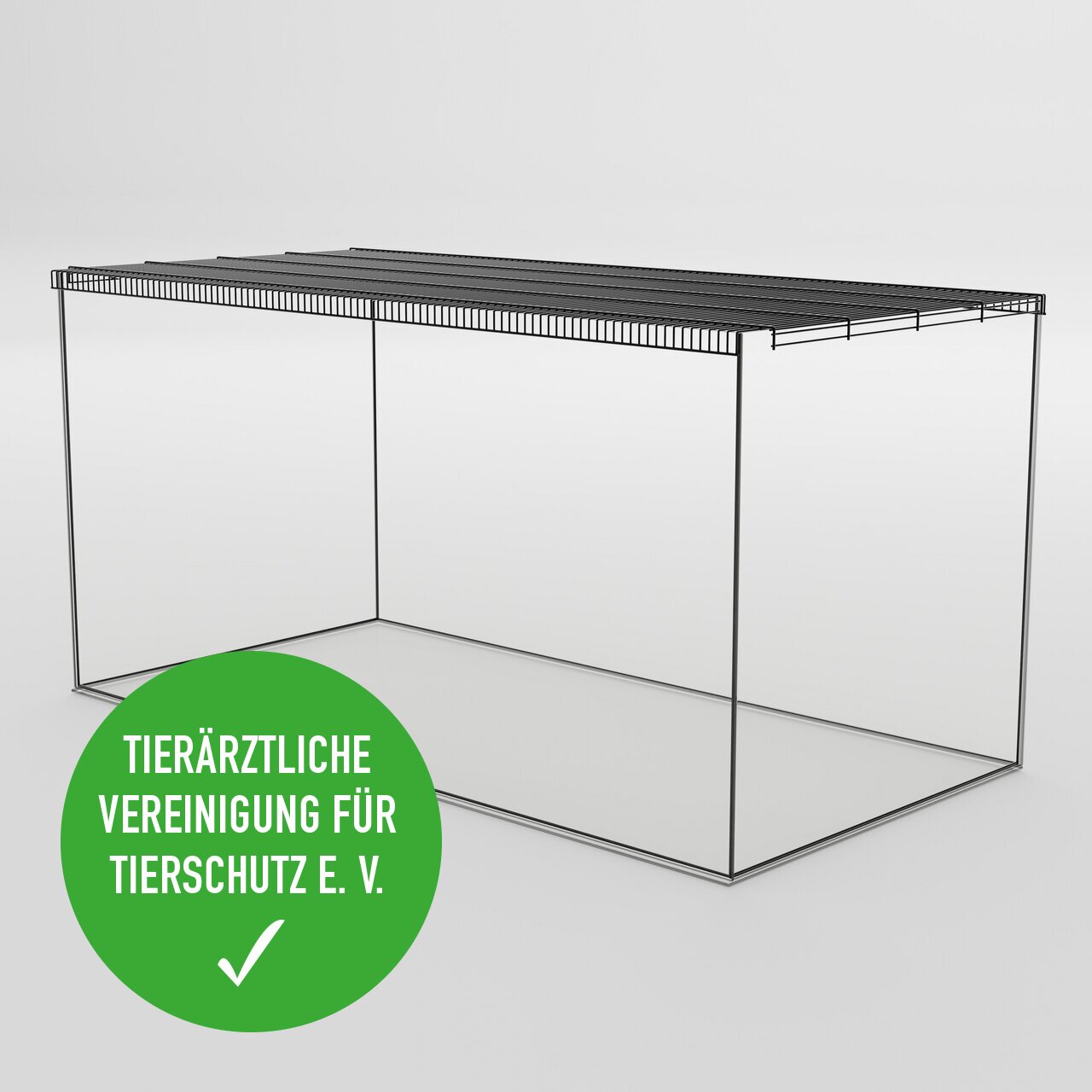 Schwarzes Gitterabdeckungssystem für Terrarien, zertifiziert durch Tierärztliche Vereinigung für Tierschutz e.V. von Allpets.