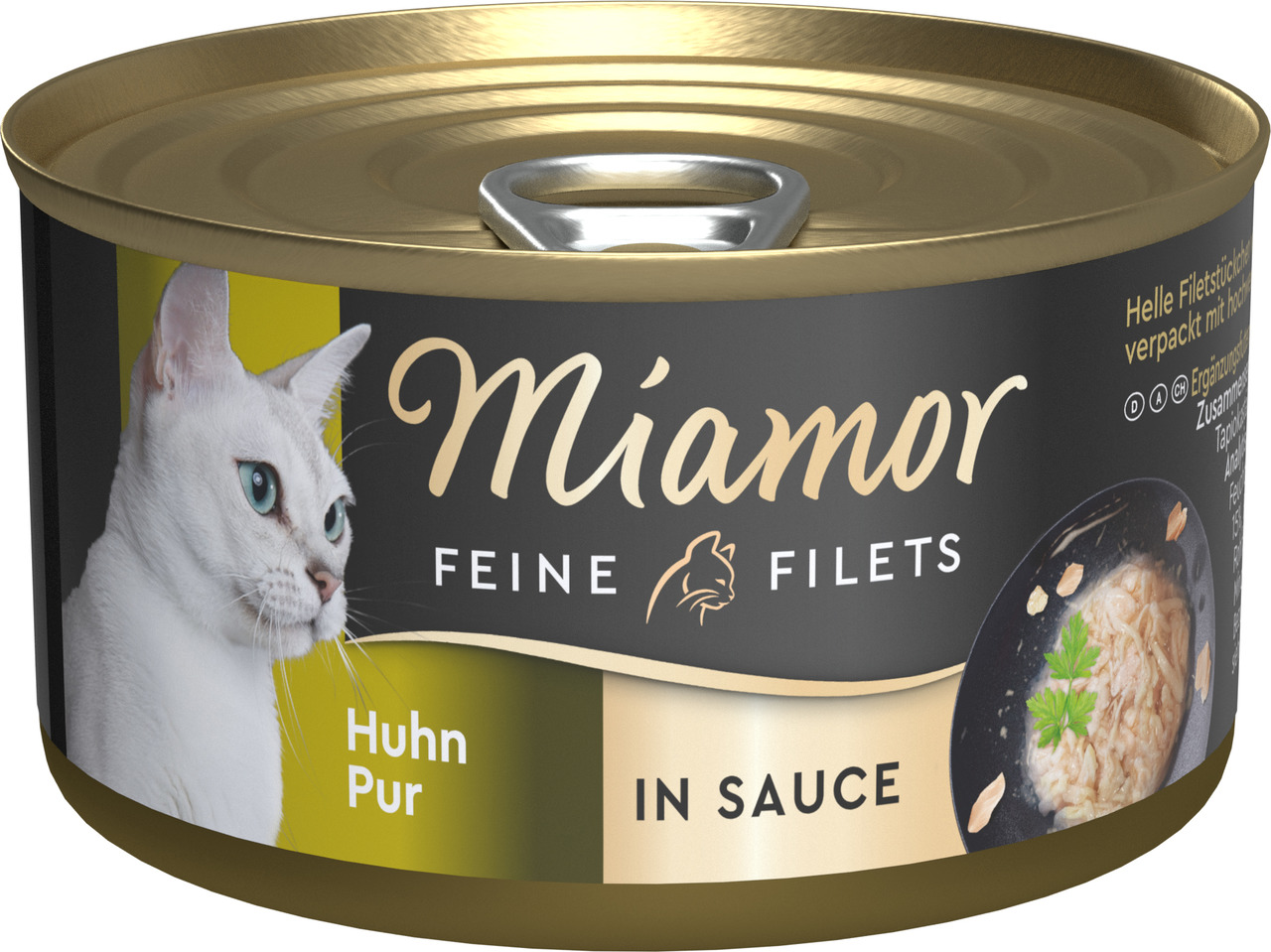 Miamor Feine Filets Katzenfutter, Huhn Pur in Sauce, 100 g, zartes Filet in Sauce, ideal für Katzen.