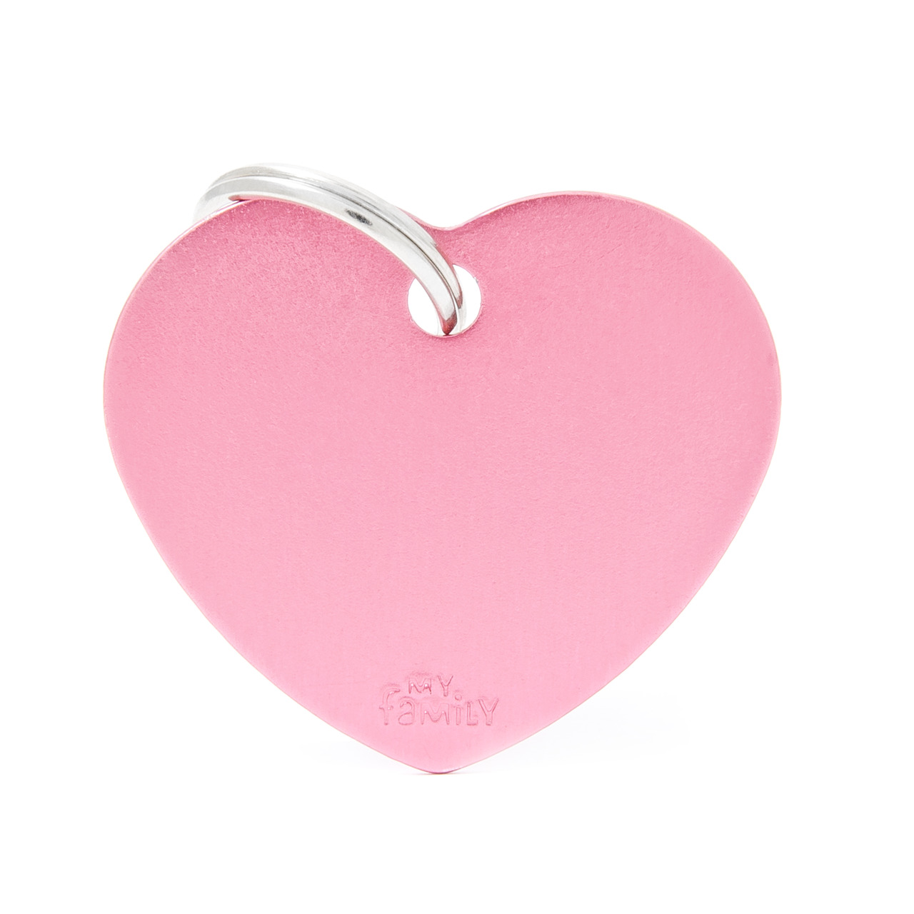 MY FAMILY Classic Big Heart Aluminum Tag pink Hundemarke