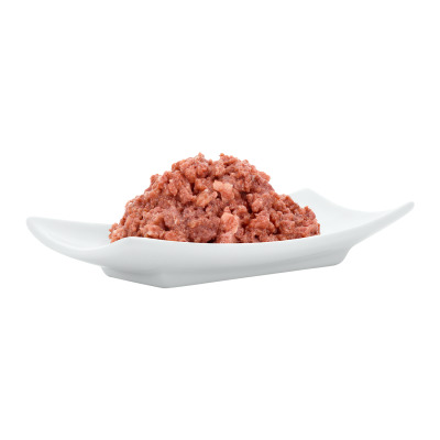 Catz finefood Nassfutter für Katzen, fleischige Konsistenz, rötlich-braun, ohne künstl. Zusätze, für anspruchsvolle Katzen.