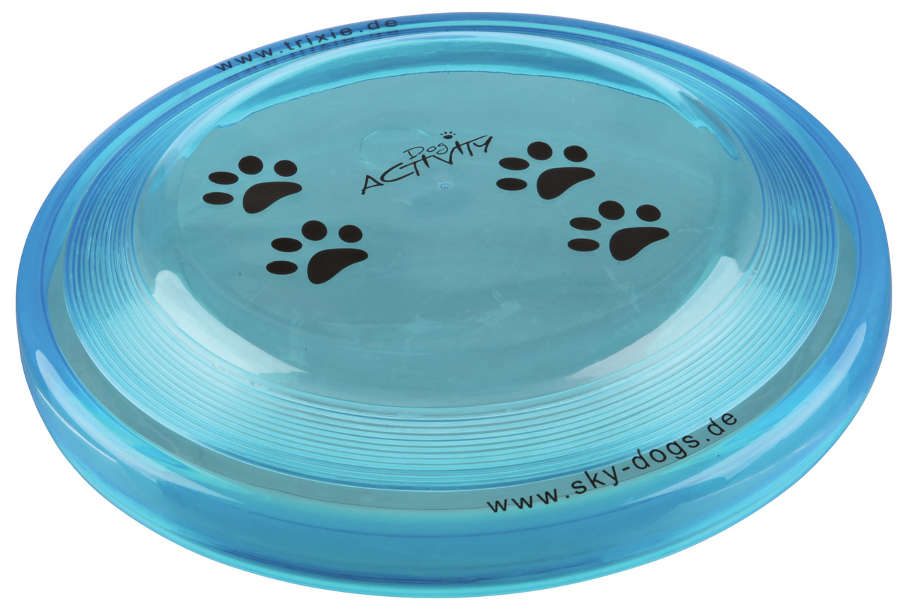 TRIXIE Dog Activity Frisbee, für Hunde, robust, Kunststoff, Pfotenmuster, Ø 23 cm, fördert Bewegung & Spielspaß.