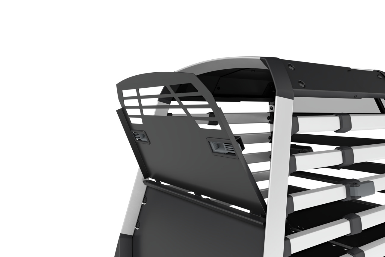 Thule Hundetransportbox "Cage Professional", robust, Alu/Kunststoff, für Hunde im Auto, mit Lüftungsschlitzen & Tür.