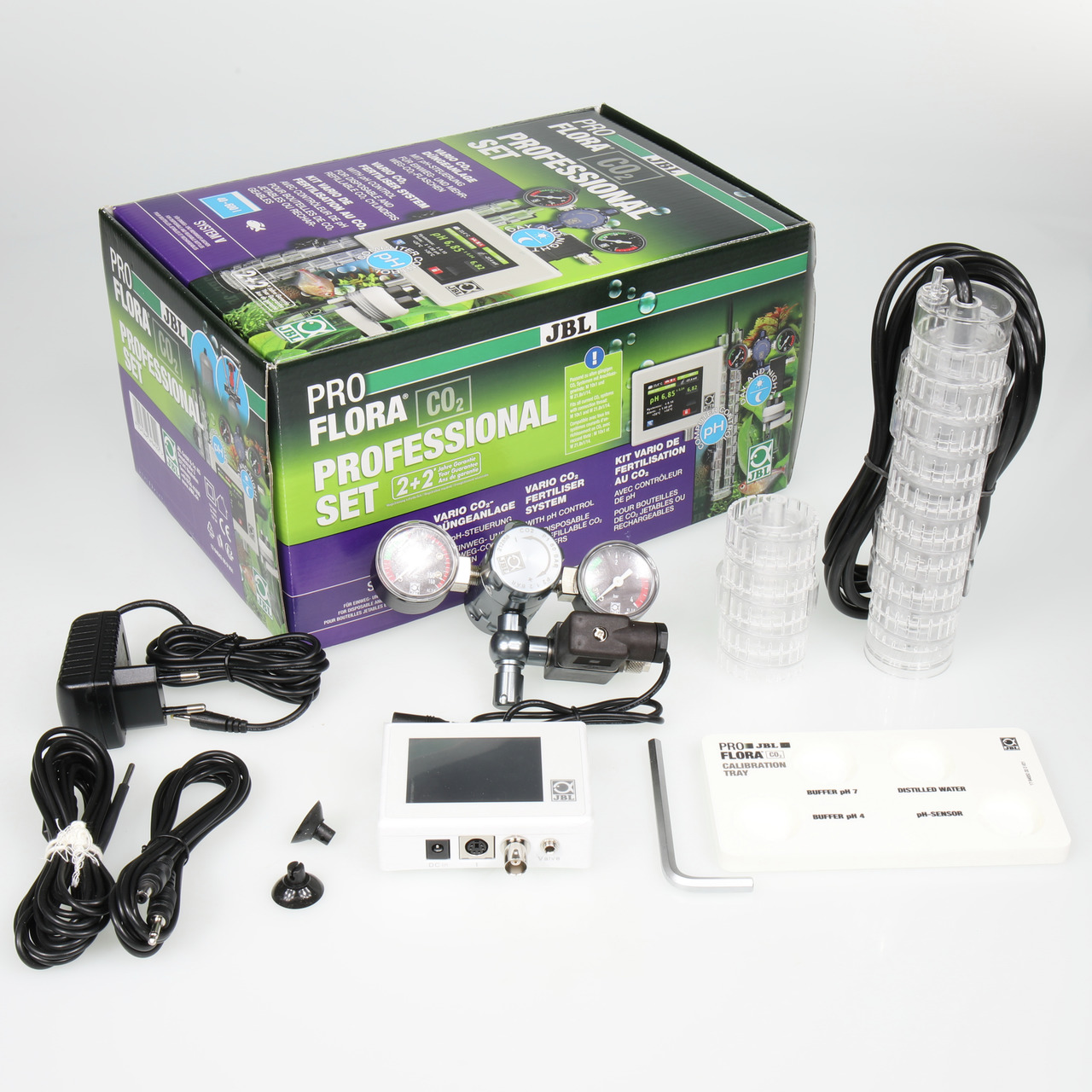 JBL ProFlora CO2-Set: CO2-Düngesystem für Aquarienpflanzen, inkl. Druckminderer, pH-Controller, Reaktor & Zubehör, für Aquarienbesitzer.