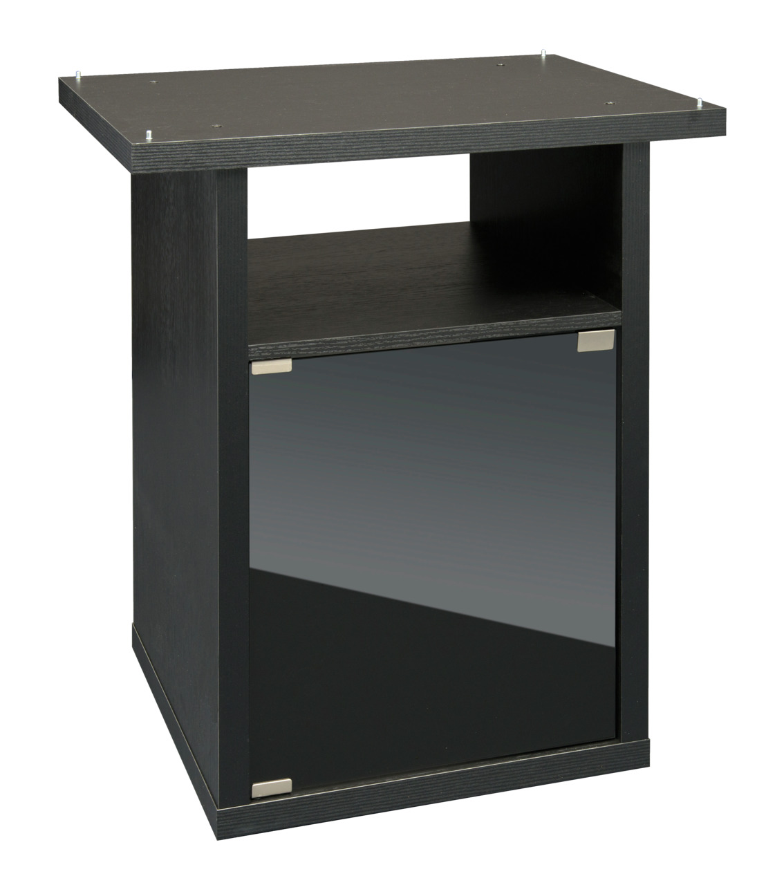 Exo Terra Terrarienschrank, modern, für Reptilienliebhaber. Stabile Basis, offene Ablage, Tür mit Glanzfront. Maße auf Bild.