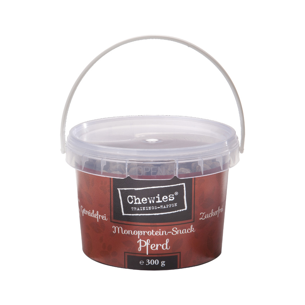 Chewies Trainings-Happen Monoprotein-Snack Pferd, getreide- & zuckerfrei, für Hunde, 300 g.