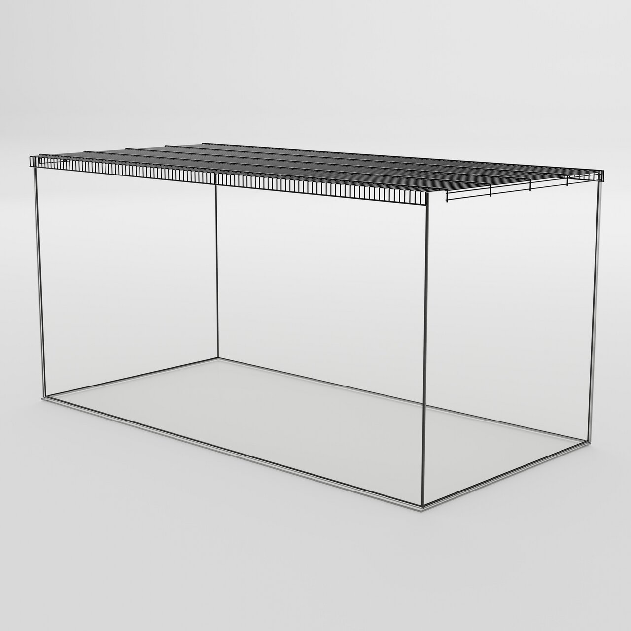 Allpets Terrarium, rechteckig, mit schwarzem Metallgitterdeckel, für Reptilien/kleine Tiere, sichere & belüftete Umgebung.