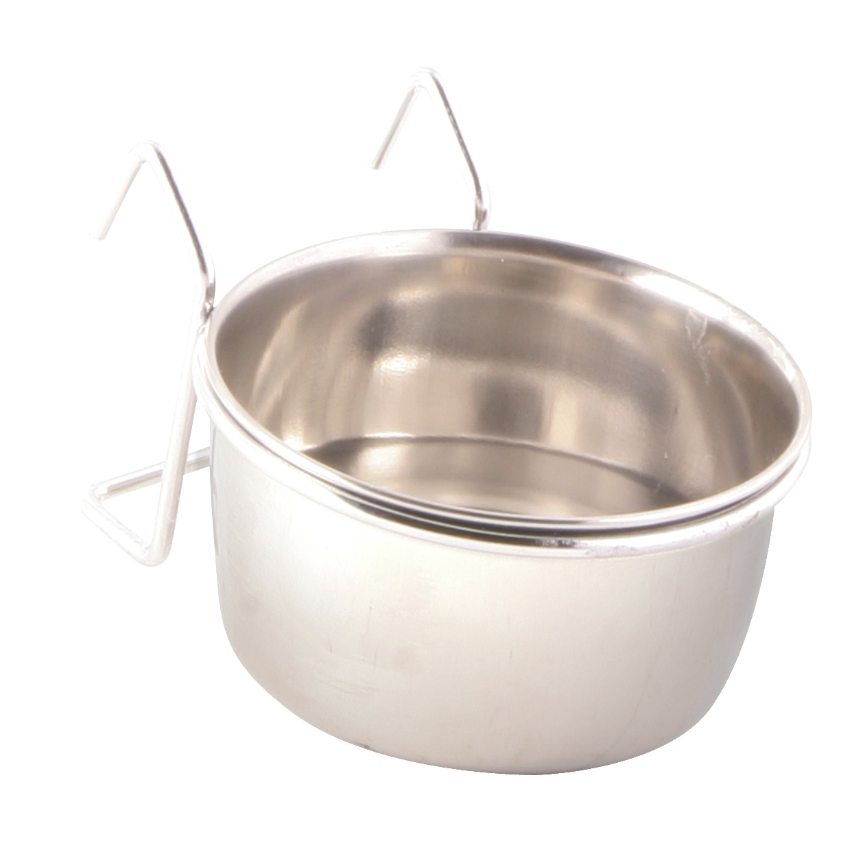 TRIXIE Edelstahl-Napf m. Halterung, für Vögel-Kleintiere, rostfrei, hygienisch, leicht zu reinigen, ideal für Wasser-Futter.