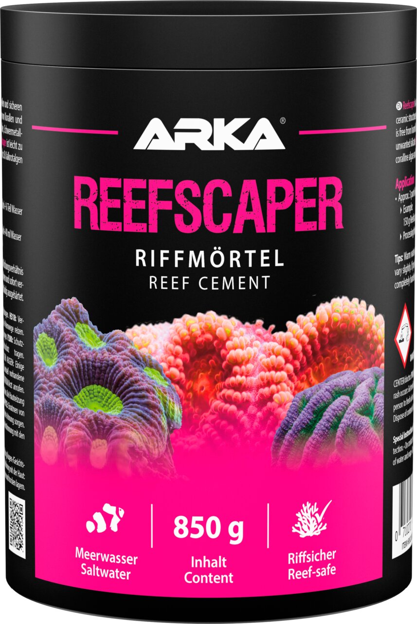 ARKA Reefscaper Riffmörtel Reef Cement für Meerwasseraquarien, riffsicherer Korallenkleber, 850 g Inhalt.