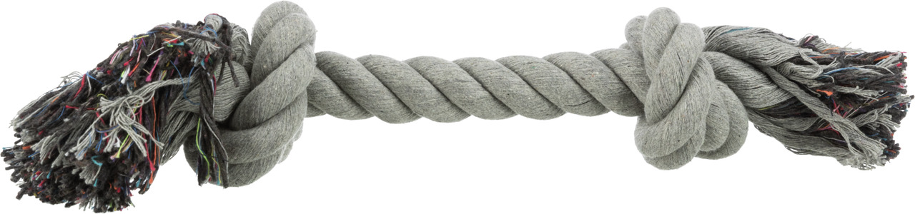 TRIXIE Hundespielzeug: Graues Baumwoll-Kauspielzeug (Knotenseil), ca. 26 cm, für alle Hunde. Fördert Zahnpflege & langanh. Spielspaß.