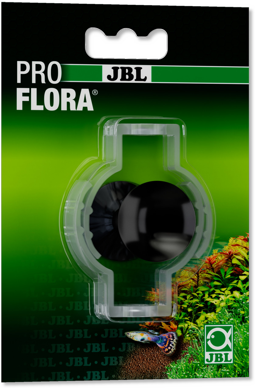 Das Bild zeigt das Produkt JBL ProFlora, ein Zubehör für Aquarienpflanzen. Es handelt sich um einen CO2-Diffusor, der für die optimale Versorgung von Aquarienpflanzen mit Kohlendioxid sorgt. Zielgruppe sind Aquarienbesitzer, die Wert auf gesunde Pflanzen 