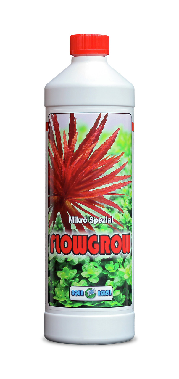 Aqua Rebell Mikro Spezial Flowgrow, für Aquarienpflanzen, fördert Wachstum, rote Wasserpflanze, 500 ml.