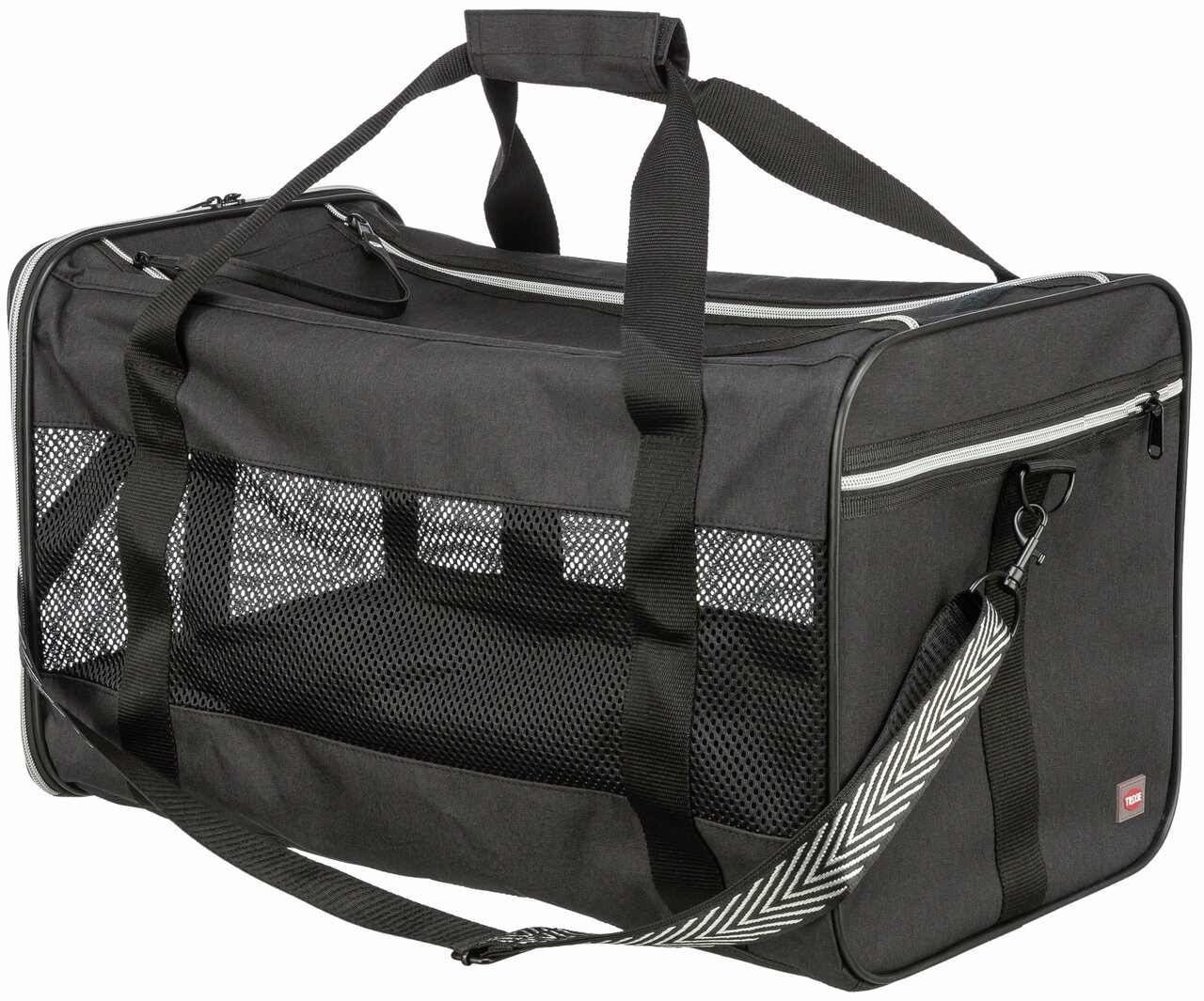 TRIXIE Transporttasche Capri, für kl. Hunde & Katzen, mit Netzfenstern, Schultergurt & Griffen, ideal für Reisen-Tierarztbesuche.