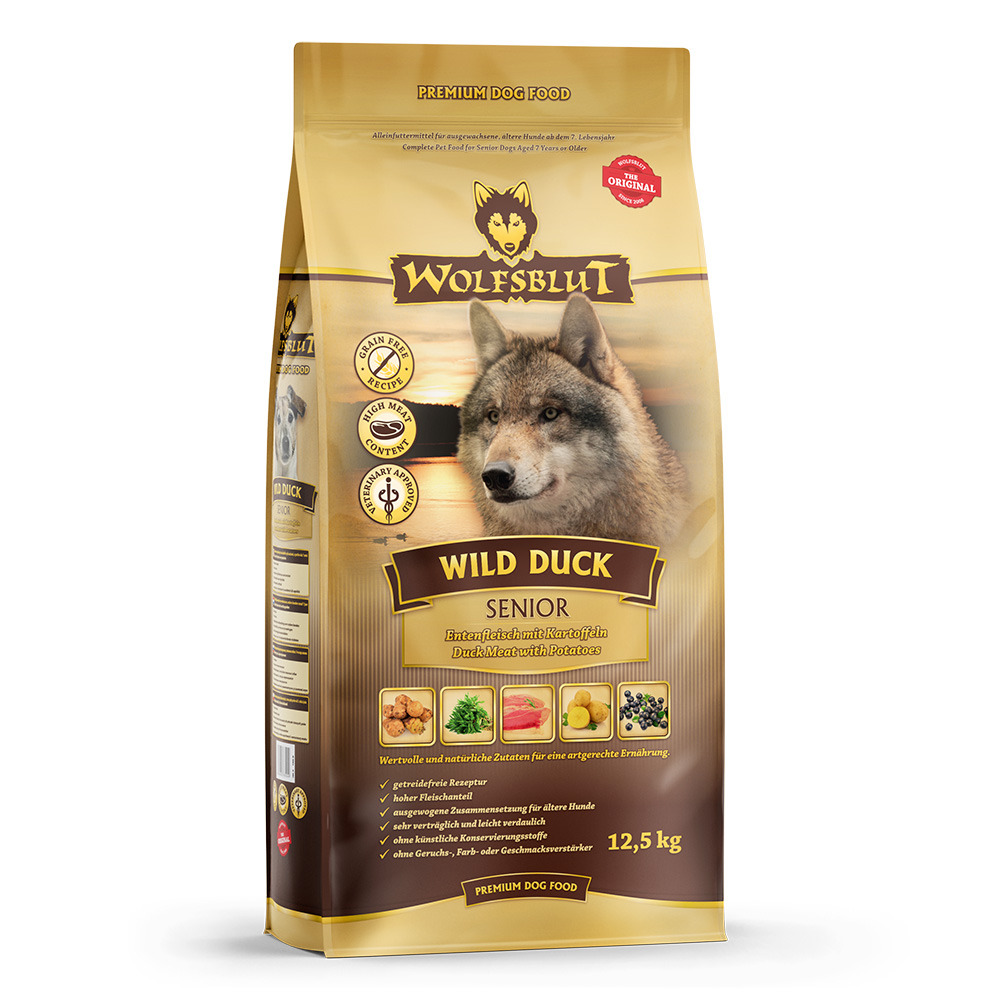 WOLFSBLUT Wild Duck Senior Entenfleisch mit Kartoffeln 12,5kg Hundetrockenfutter