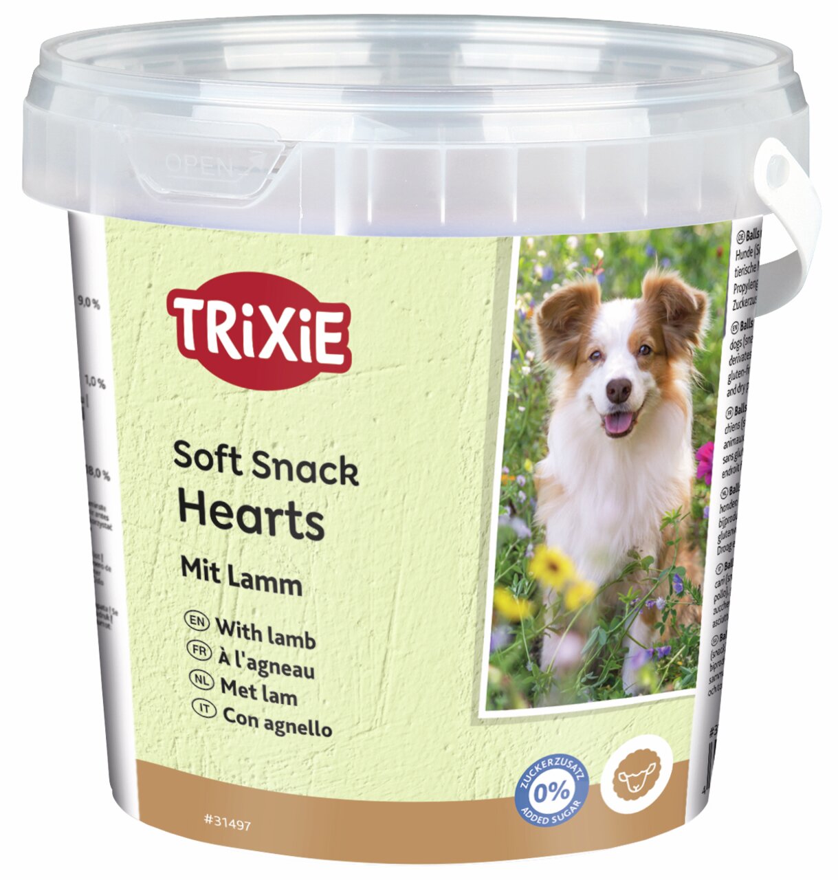 Sparpaket 2 x 500 g Trixie Soft Snack Happy Hearts mit Lamm Hunde Snack